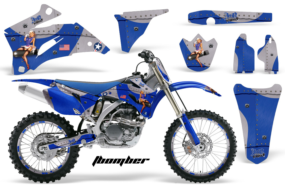 Yamaha YZ 250F 450F 02-09 Graphics Kit TBomber Blue NPs